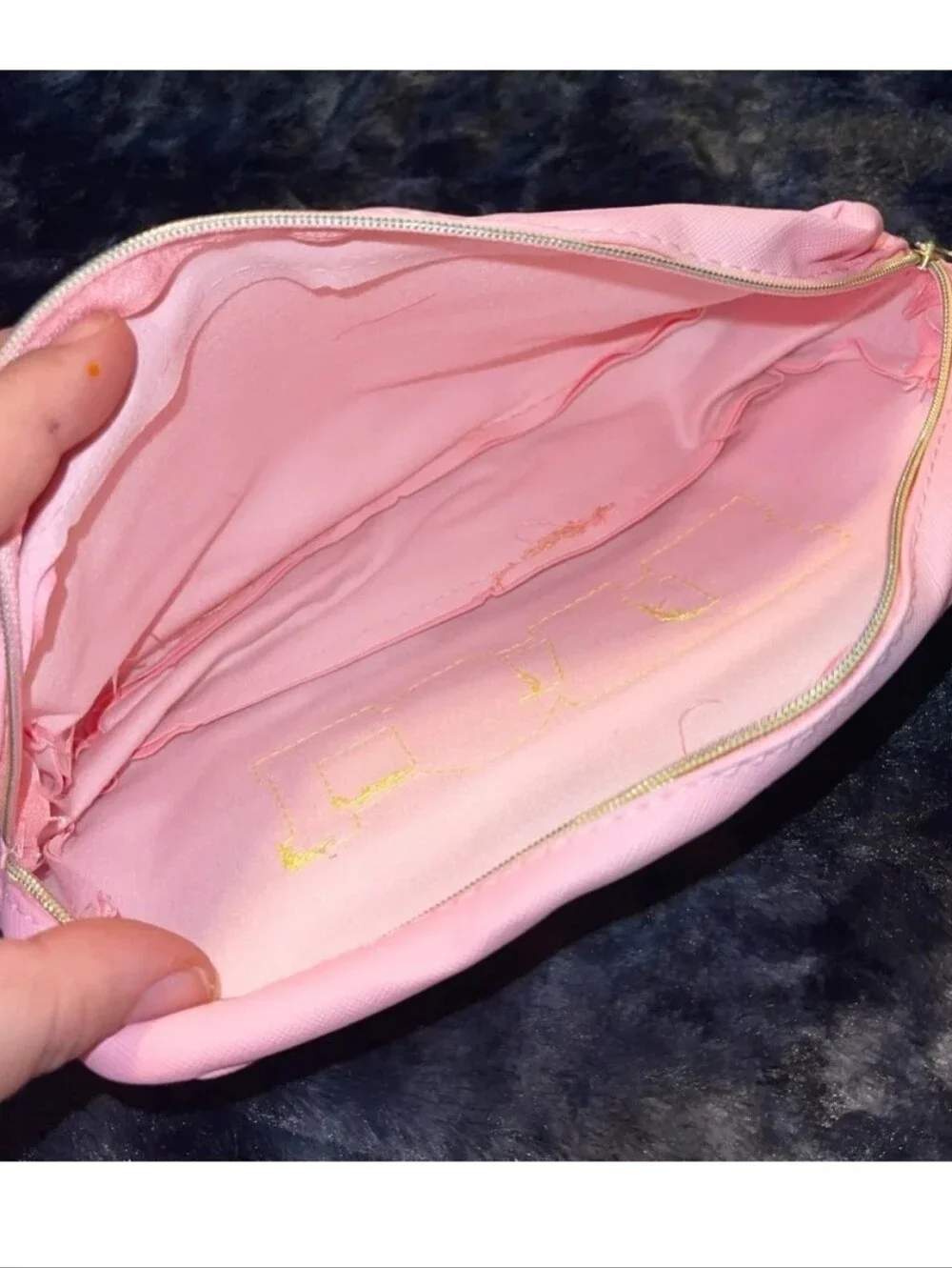 Pink LOVE Embellished Cosmetic Pouch